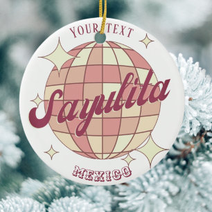 Sayulita Mexico Retro-Vintage-Party-Andenken  Keramik Ornament