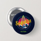 Sayulita Mexico Surfer Vintag Wave Sunset Bigwave Button (Vorne & Hinten)