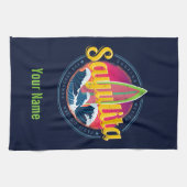 Sayulita Mexico Surfer Vintag Wave Sunset Bigwave Geschirrtuch (Horizontal)