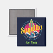 Sayulita Mexico Surfer Vintag Wave Sunset Bigwave Magnet (Vorderseite/Rückseite)