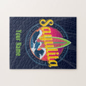 Sayulita Mexico Surfer Vintag Wave Sunset Bigwave Puzzle (Horizontal)