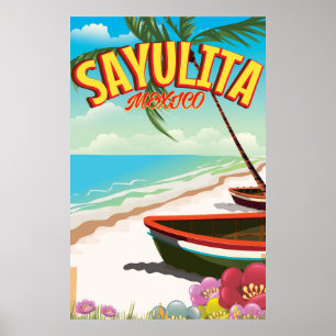 Sayulita Mexikanisches Reiseplakat Poster