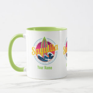Sayulita Mexiko Surfer Vintage Welle Sonnenunterga Tasse
