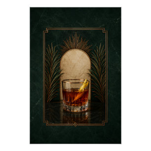 Sazerac Art Deco Poster Bar Kunst
