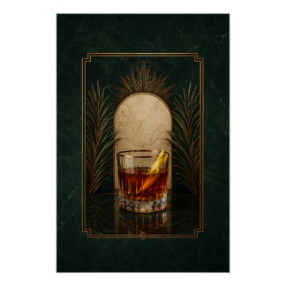 Sazerac Art Deco Poster | Bar Kunst