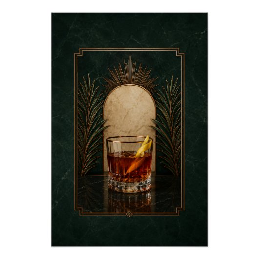 Sazerac Art Deco Poster | Bar Kunst (Vorderseite)