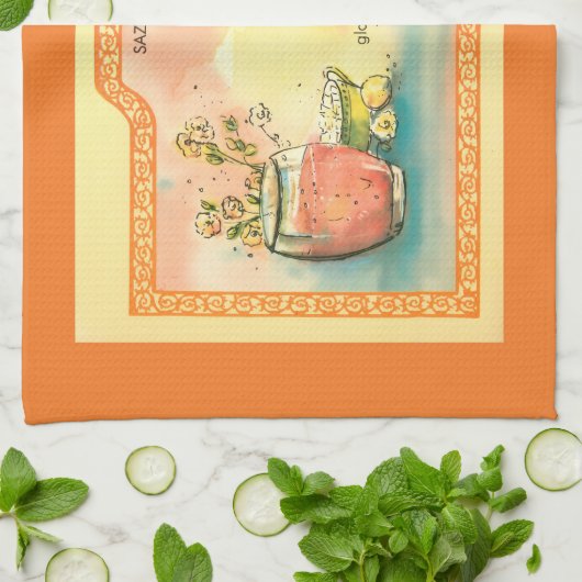 Sazerac Cocktail Rezept Geschirrtuch (Gefaltet)