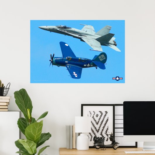 SB2C HELLDIVER und F/A-18C HORNET Poster (Heimbüro)