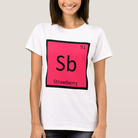 Sb - Erdbeerobst Chemie Regelmäßige Tabelle T-Shirt (Vorderseite)