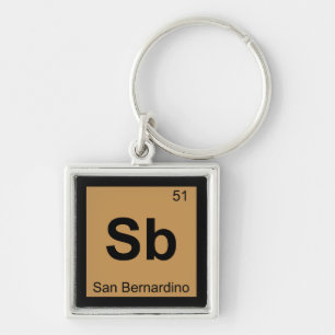 Sb - San Bernardino California Chemistry Symbol Schlüsselanhänger