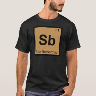 Sb - San Bernardino Kalifornien Chemie-Symbol T-Shirt