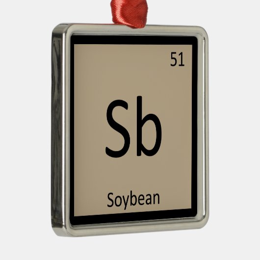 Sb - Sojabohne-Chemie-Periodensystem-Symbol Ornament Aus Metall (Rechts)