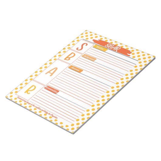 SBAR-Vorlage für Gesundheitsstudenten Notizblock (angewinkelt)