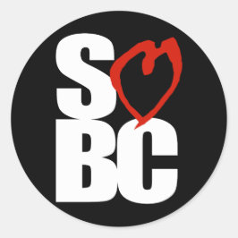 SBC Red Heart Black Runder Aufkleber