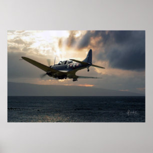 SBD-5 Dauntless über dem Pazifik Poster