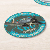 SBD Dauntless Runder Pappuntersetzer (Angewinkelt)