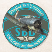 SBD Dauntless Runder Pappuntersetzer (Vorderseite)