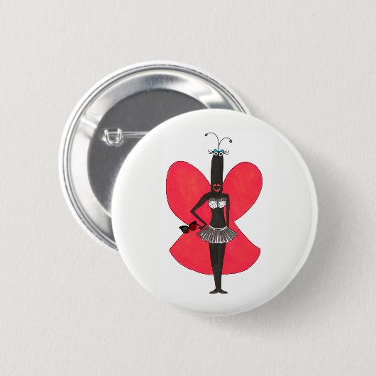 SBM Pseudoceleb-rotes/schwarzes Bikini-Mode-Button Button (Vorne & Hinten)
