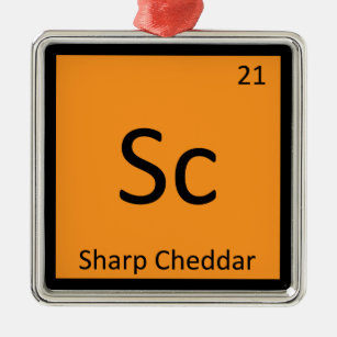 SC — Cheddar-Käse — Chemische Chemie — Periodische Ornament Aus Metall