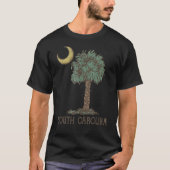 SC Flag Palm and Moon Symbols South Carolina T-Shirt (Vorderseite)
