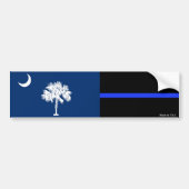 SC Flag & Police Thin Blue Line Autoaufkleber (Vorne)