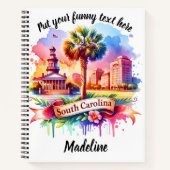 SC Landschaft mit Palme und Skyline Notizblock (Vorderseite)