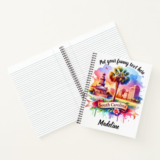 SC Landschaft mit Palme und Skyline Notizblock (Innenseite)