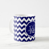 SC Monogram Zickzack, Blue-White Dark-Coffee Tasse (Vorderseite Links)