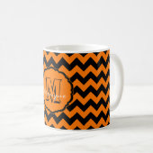 SC Monogram Zickzack, Orange-Black-Coffee Tasse (VorderseiteRechts)