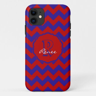 SC Monogram Zickzack, Red-Blue iPhone 5/5s Case