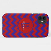 SC Monogram Zickzack, Red-Blue iPhone 5/5s Case (Rückseite (Horizontal))
