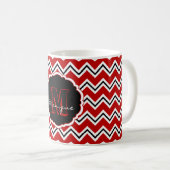 SC Monogram Zickzack, Red-White-Black-Coffee Tasse (VorderseiteRechts)