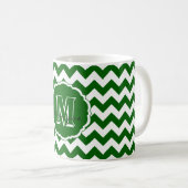 SC Monogramm Zickzack, Grün-Weiß-Kaffee-Tasse Kaffeetasse (VorderseiteRechts)