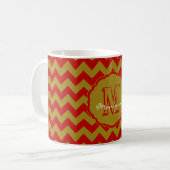 SC Monogramm Zickzack, Red-Gold-Coffee-Tasse Kaffeetasse (Vorderseite Links)