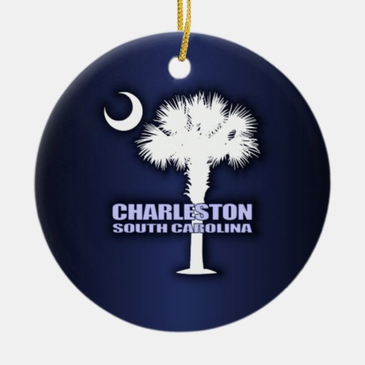 SC Palmetto & Crescent (Charleston) Keramik Ornament (Vorne)