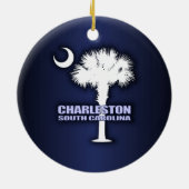 SC Palmetto & Crescent (Charleston) Keramik Ornament (Hinten)