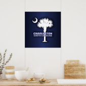 SC Palmetto & Crescent (Charleston) Poster (Küche)