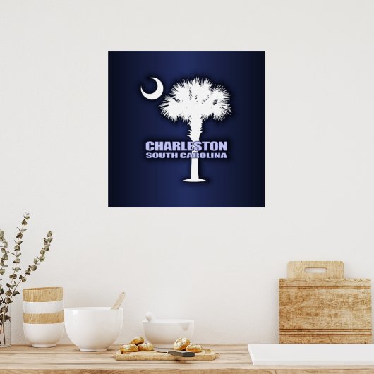 SC Palmetto & Crescent (Charleston) Poster (Küche)