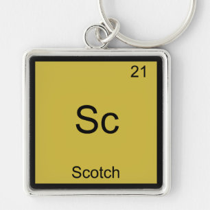 Sc - Scotch Funny Chemistry Element Symbol T - Shi Schlüsselanhänger