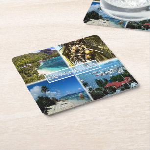 SC Seychelles - Beach Resort - Lodoicea Maldivica Rechteckiger Pappuntersetzer