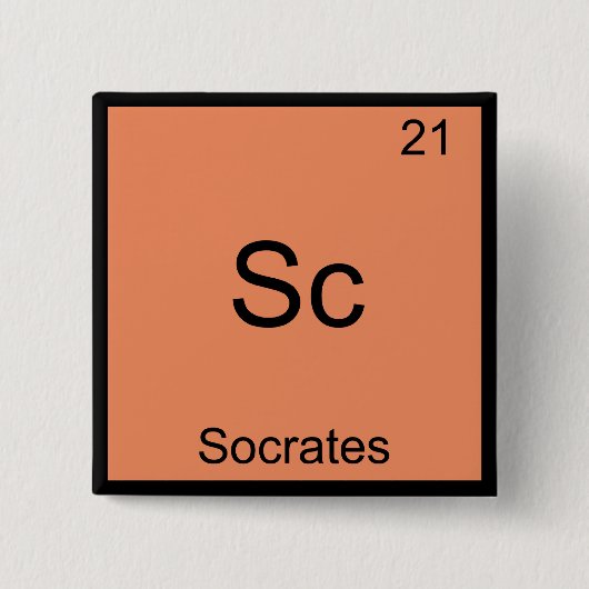Sc - Sokrates Funny Element Chemistry Symbol T-Shi Button (Vorderseite)
