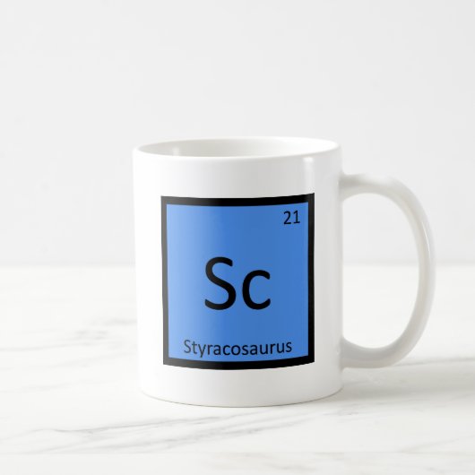 Sc - Styracosaurus Dinosaur Periodic Table Symbol Kaffeetasse (Rechts)