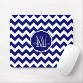 SC Zickzack Maus Pad Blue und White Dunkel Mousepad (Mit Mouse)