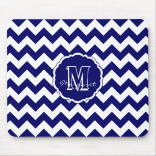 SC Zickzack Maus Pad Blue und White Dunkel Mousepad
