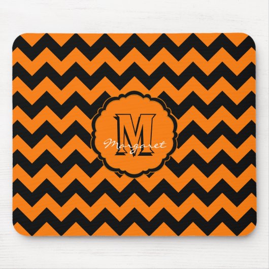 SC Zickzack Maus Pad Orange und Black Mousepad (Vorne)