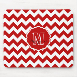 SC Zickzack Maus Pad Red und White Mousepad