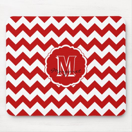 SC Zickzack Maus Pad Red und White Mousepad (Vorne)