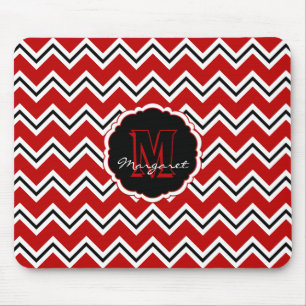 SC Zickzack Maus Pad Red, White and Black Mousepad