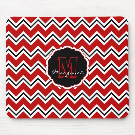 SC Zickzack Maus Pad Red, White and Black Mousepad (Vorne)