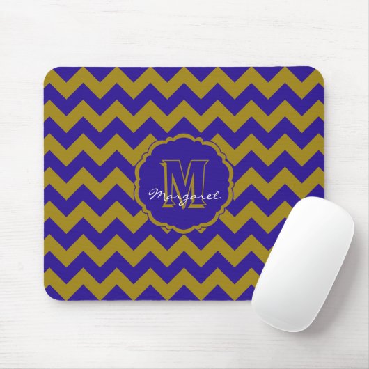 SC Zickzack Mouse Pad Blue und Gold Mousepad (Mit Mouse)